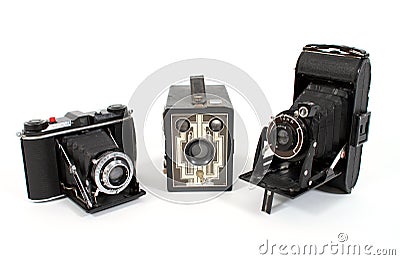 Vintage film cameras Stock Photo