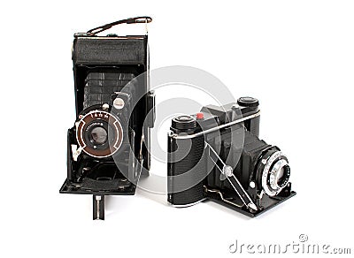 Vintage film cameras Stock Photo