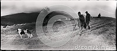 Vintage film photo in mountains Editorial Stock Photo