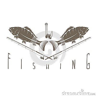 Vintage fishing design template carps Vector Illustration