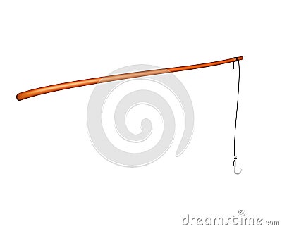 Vintage fishing rod Vector Illustration