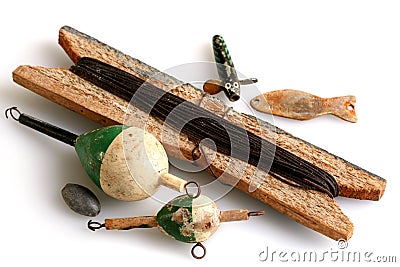 Vintage Fishing Tackle Stock Photo