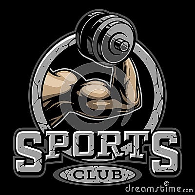 Vintage fitness club logotype Vector Illustration