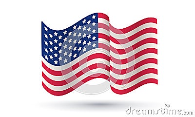 Vintage flag of USA for Memory day, Veterans day or 4 th july Vector Illustration