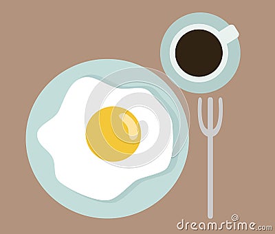 Vintage flatten breakfast set Vector Illustration