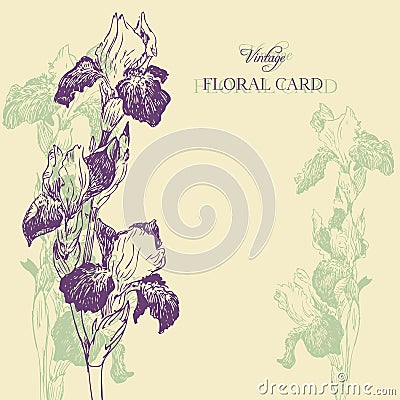 Vintage floral composition Vector Illustration