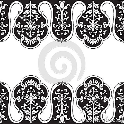 Vintage floral damask scrapbook background Cartoon Illustration