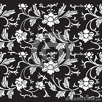 Vintage floral damask scrapbook background Cartoon Illustration