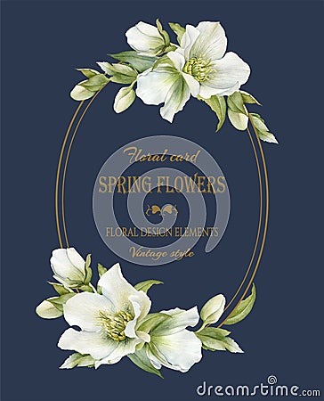 Vintage floral greeting card Stock Photo