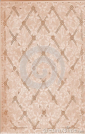 Vintage floral and lattice pattern paper from book Stock Photo
