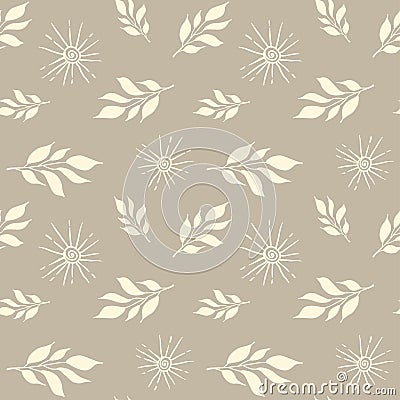 Vintage floral seamless pattern in pastel color and nordic style Vector Illustration