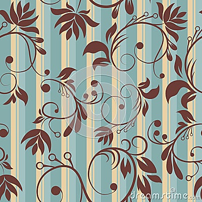 Vintage Floral Seamless Pattern Vector Illustration