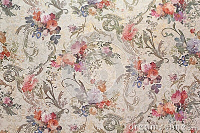 Vintage floral wallpaper Stock Photo