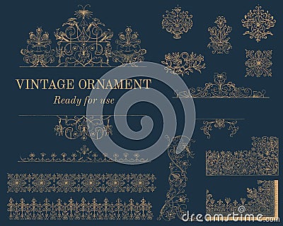 Vintage flourish ornament graphic illustration Vector Illustration