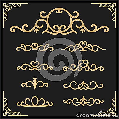 Vintage flourishes vine frame and luxurious calligraphy Vector Illustration