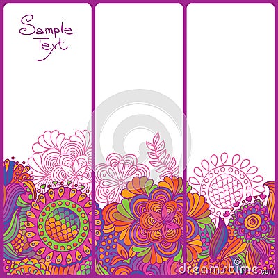 Vintage flower doodle background Vector Illustration