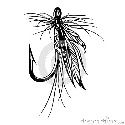 Vintage fly fishing lure Vector Illustration