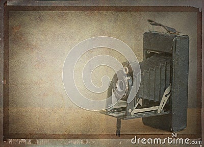 Vintage folding camera. Stock Photo