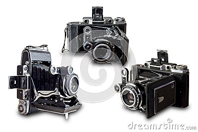 Vintage folding film camera Stock Photo