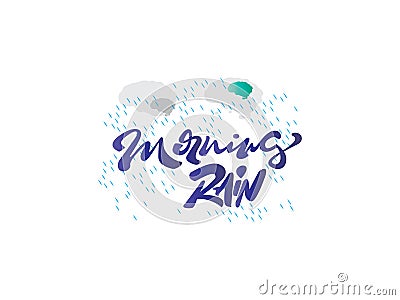 Vintage font type vector named Morning Rain Stock Photo