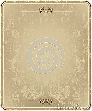 Vintage frame with abstract floral pattern. Vector Illustration