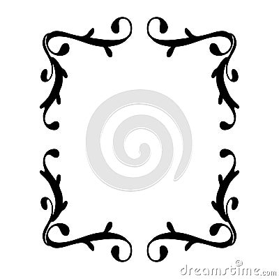 Vintage frame black on white Vector Illustration