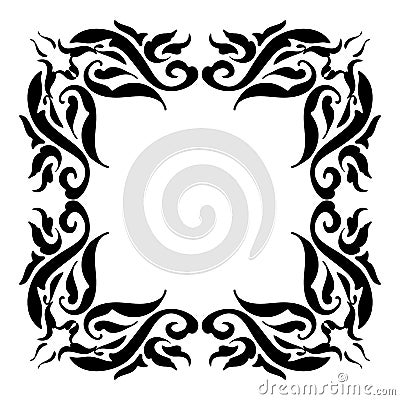 Vintage frame black on white Vector Illustration