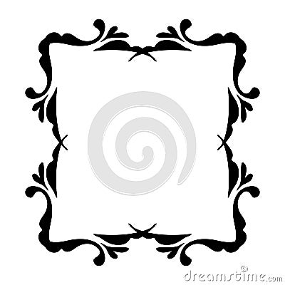 Vintage frame black on white Vector Illustration