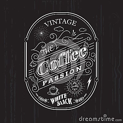 Vintage frame border coffee label design badge elements Vector Illustration
