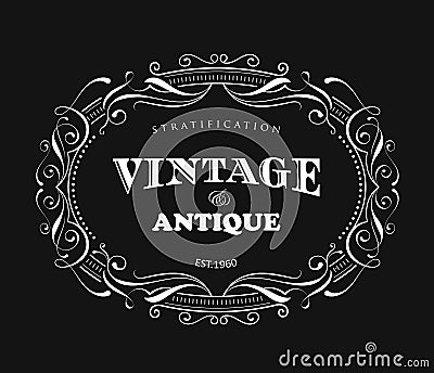 Vintage frame design antique label border vector Vector Illustration