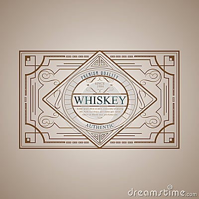 Vintage frame design for labels menu, sticker Vector Illustration