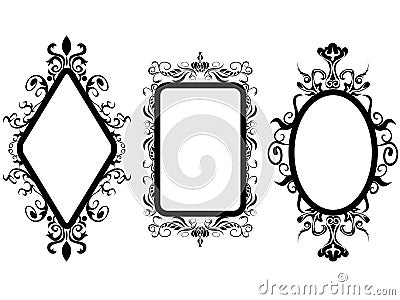 Vintage frame mirror Vector Illustration