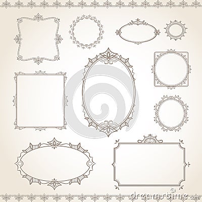 Vintage frame set Vector Illustration