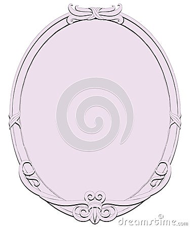 Vintage frame with swirls, romantic rose pastel color, sketch, doodle style. baroque ornament. vector illustration. Vector Illustration