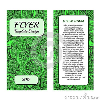 Vintage freehand drawing flyer template Vector Illustration