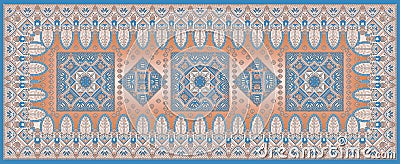 Vintage french baroque and colorful abstract floral ornament with stylish pattern border design for textile and digital Stock Photo