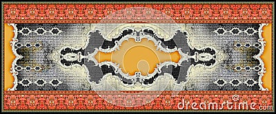 Vintage french baroque and colorful abstract floral ornament with stylish pattern border design for textile and digital Stock Photo