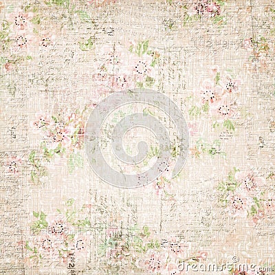 Vintage french floral shabby floral chic wallaper Stock Photo