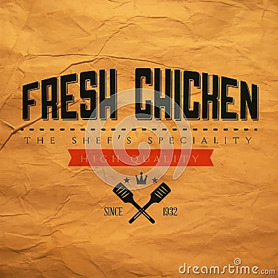 Vintage fresh chicken label Stock Photo