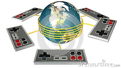 Vintage Gaming Competition Stock Photo