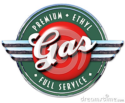 Vintage Gas Gasoline Tin Sign Stock Photo