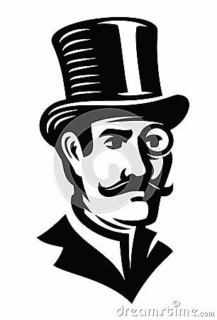 Vintage gentleman emblem Vector Illustration