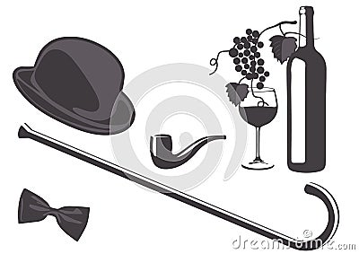 Vintage gentleman set Vector Illustration