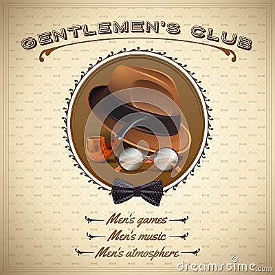 Vintage Gentlemen Poster Vector Illustration