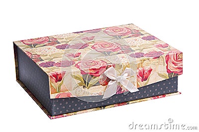 Vintage gift box with bow Stock Photo
