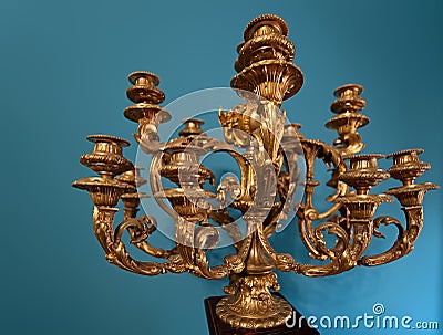 Vintage gilded candlestick Stock Photo