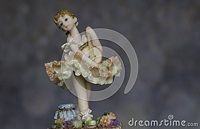 Vintage Girl Figurine wearing petticoat Stock Photo