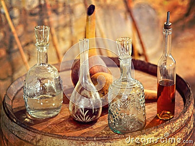 Vintage Glass utensils Stock Photo