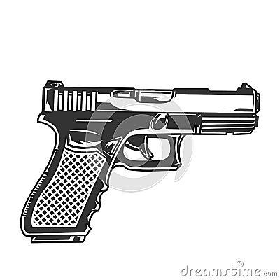 Vintage glock pistol concept Vector Illustration