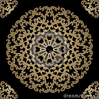 Vintage gold background, vector square ornamental frame. Can be Stock Photo